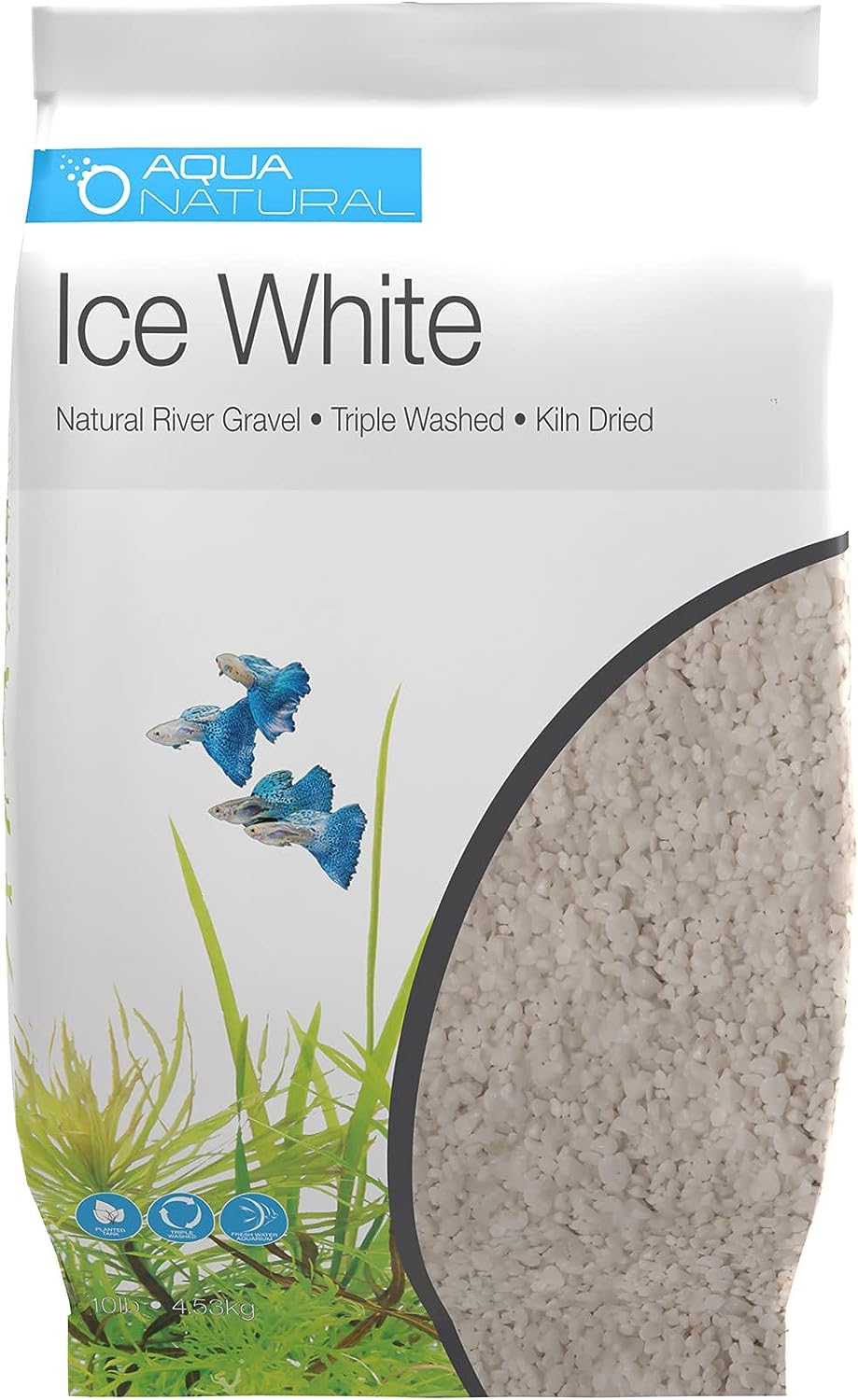 Aqua Natural Ice White 10lb Gravel Substrate: Ideal for Aquascaping