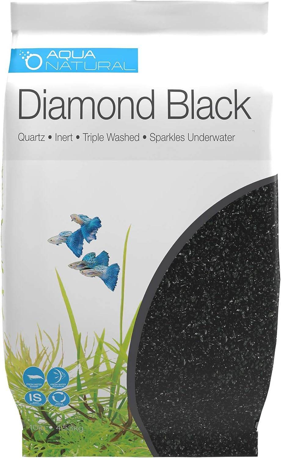 AquaNatural Diamond Black 10lb: Premium Gravel for Aquariums, Fish Tanks, and Terrariums