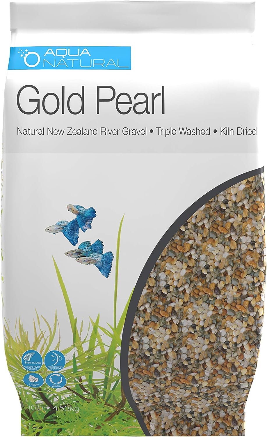 AquaNatural Gold Pearl: 10lb Gravel Substrate for Aquariums, Terrariums, and Vivariums