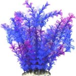 Aquapapa: Plastic Artificial Plant for Fish Tank Decoration (Blue/Purple – 9.5″ h)