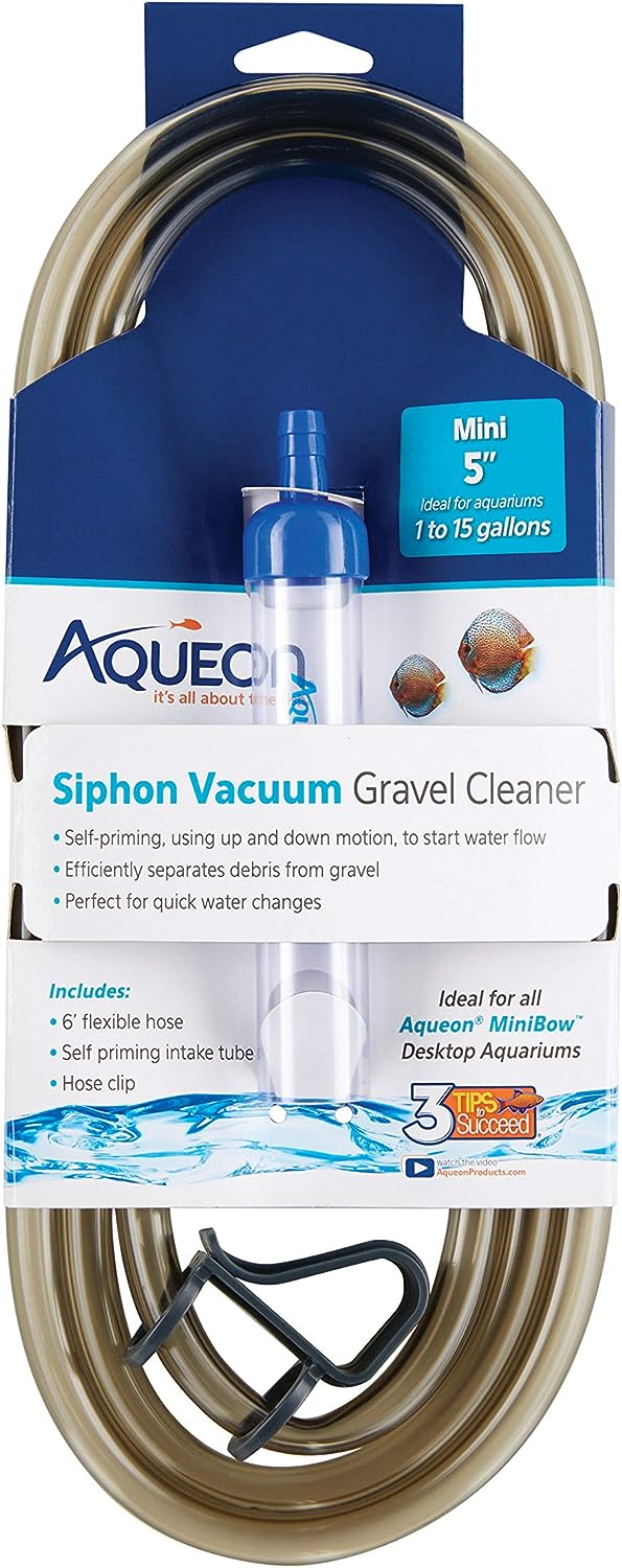 Aqueon Mini Aquarium Siphon Vacuum Gravel Cleaner – 5 Inches.