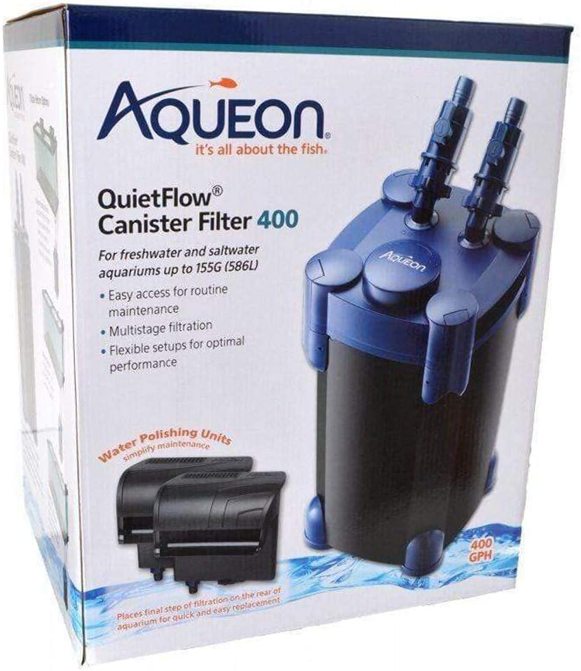 Aqueon QuietFlow 155/400 Canister Filter: Efficient Filtration for Ytheir Aquarium.