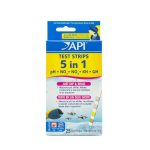API 5-in-1 Test Strips – Freshwater and Saltwater Aquarium (25-Count Box)