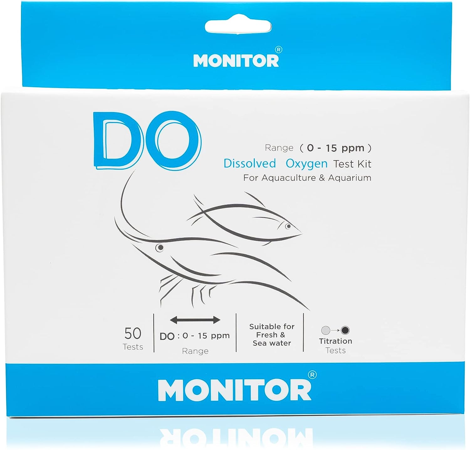 AquaSense – Monitor Dissolved Oxygen Test Kit (50 Tests) for Water Quality in Aquariums and Aquaculture.