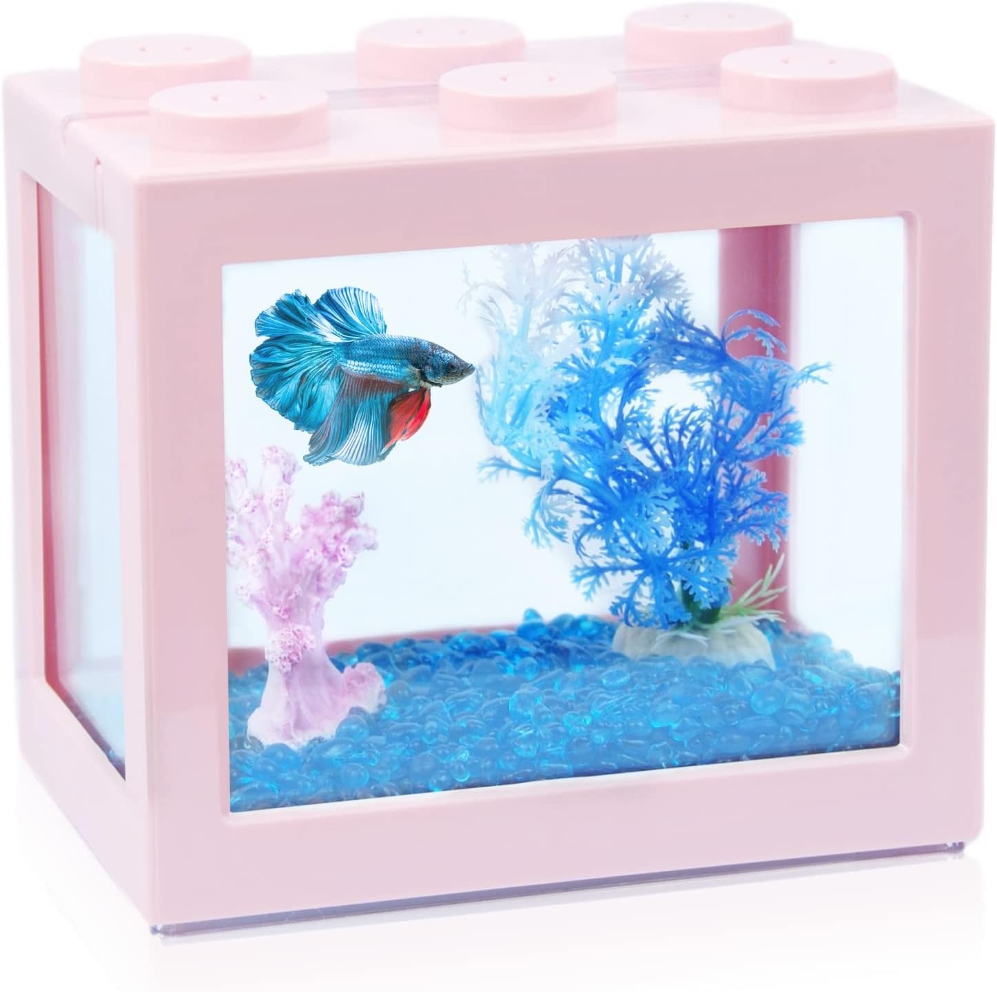 Stackable Mini Fish Tank Aquarium Kit, 3/5 Gallon Rectangular Bowl