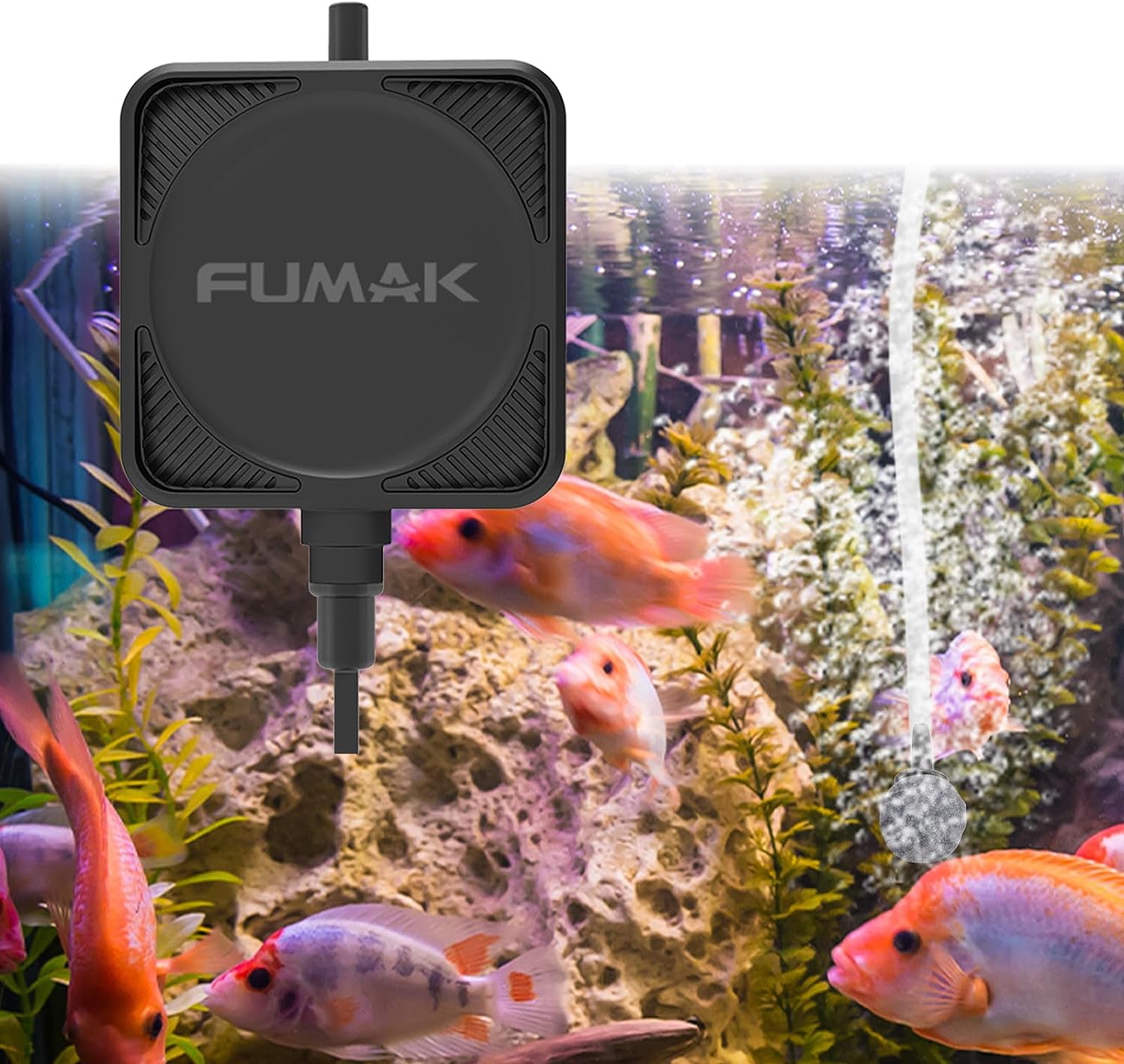 FUMAK Super Mini Aquarium Air Pump: Ultra Quiet, Innovative Piezo Technology