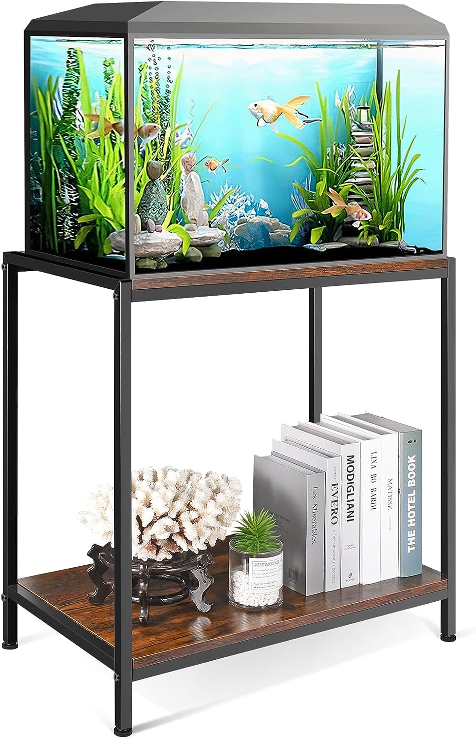 GADFISH 2-tier Metal Fish Tank Stand for 20 Gallon Aquarium