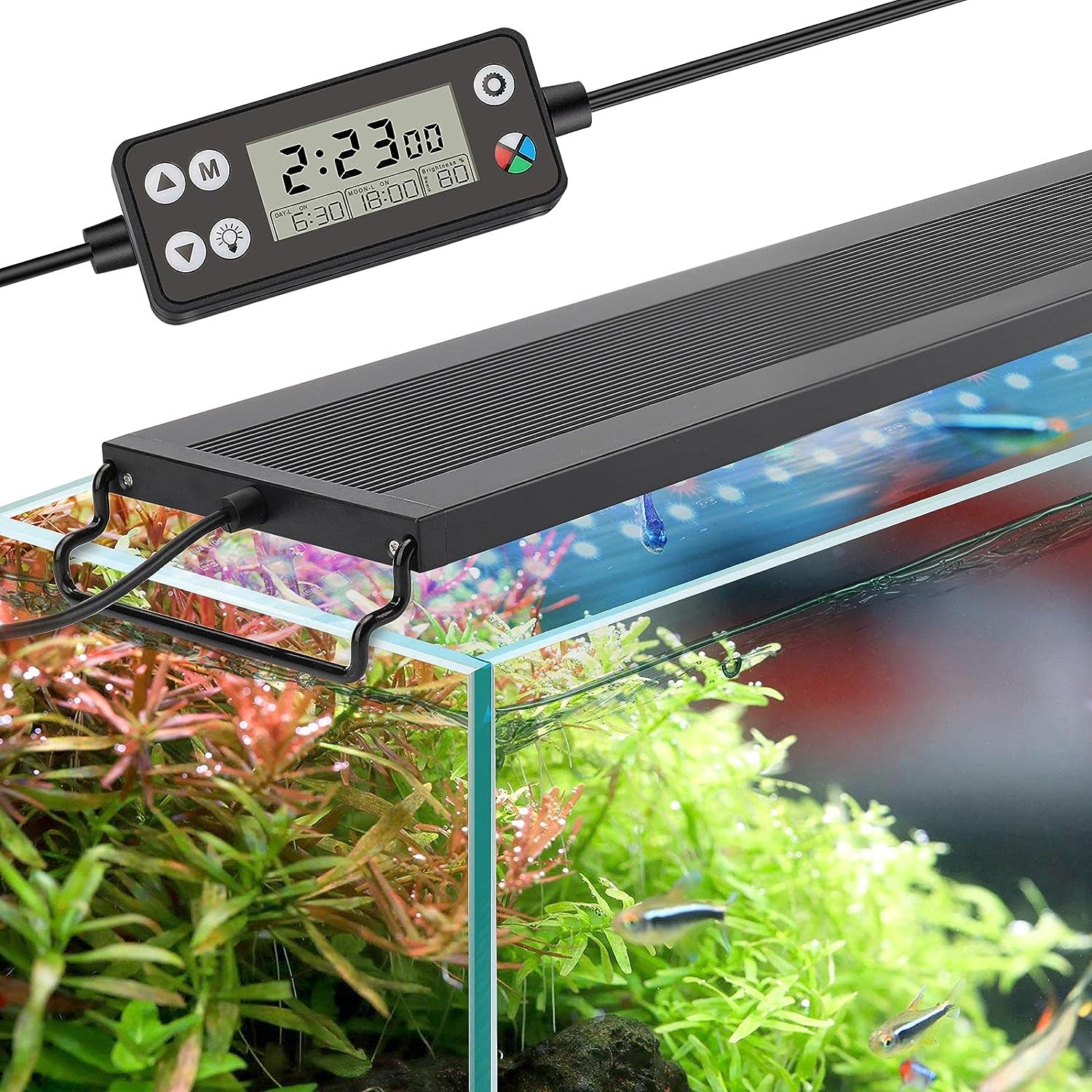 hygger Auto On Off LED Aquarium Light: Full Spectrum Fish Tank Light