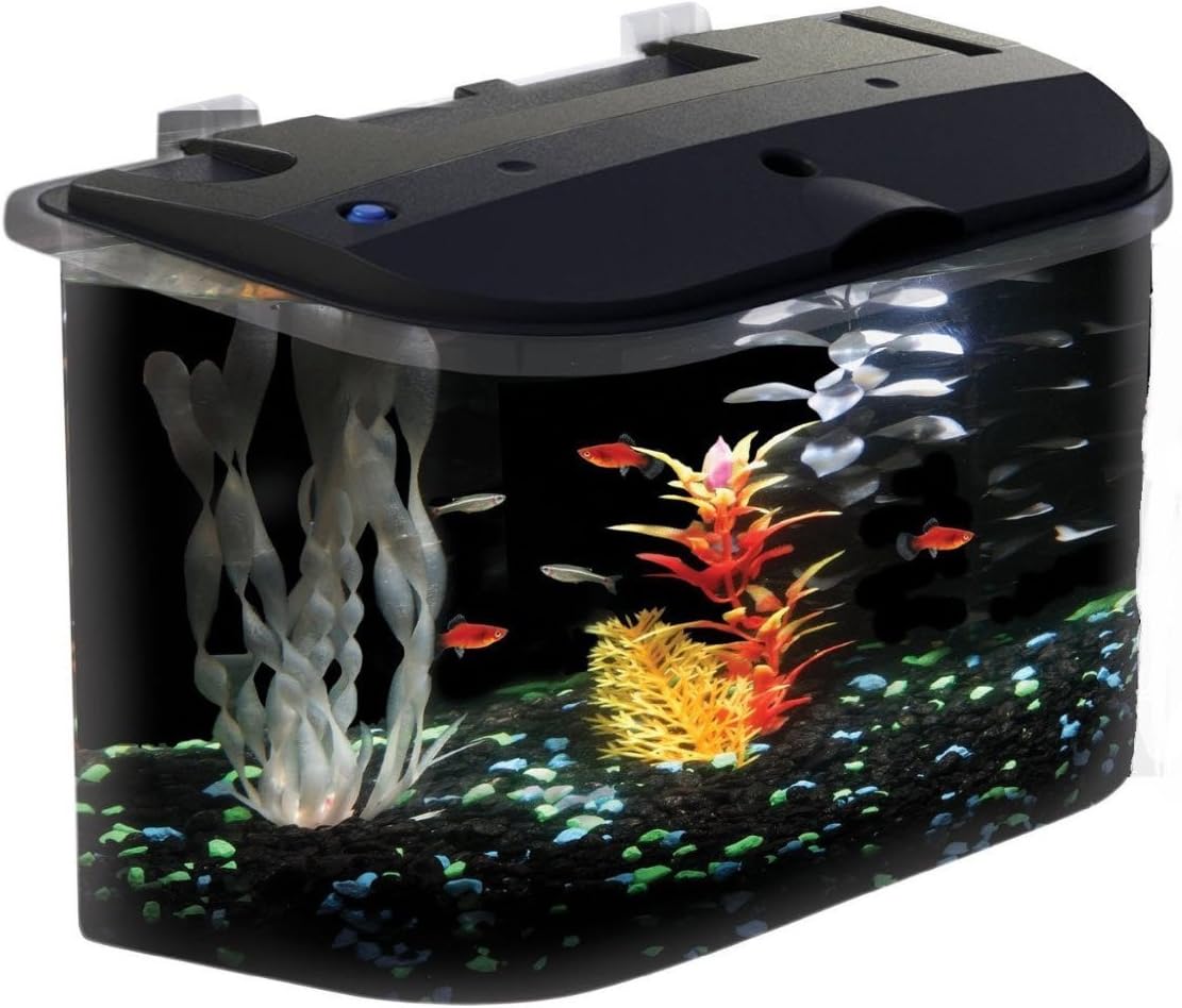 Koller Products 5-Gallon Aquarium Kit: Ideal for Tropical Fish with LED Lighting