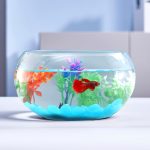LAQUAL 1 Gallon Glass Fish Bowl: Decorative, Fluorescent Rocks, Colorful Trees