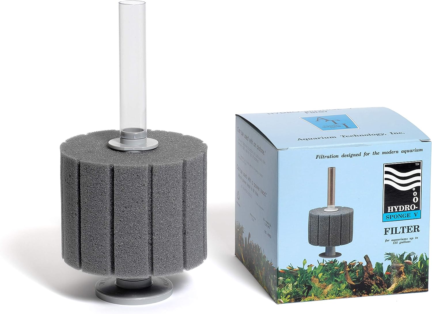 Lustar Hydro-Sponge V Filter: Ideal for Aquariums up to 125 Gallons.