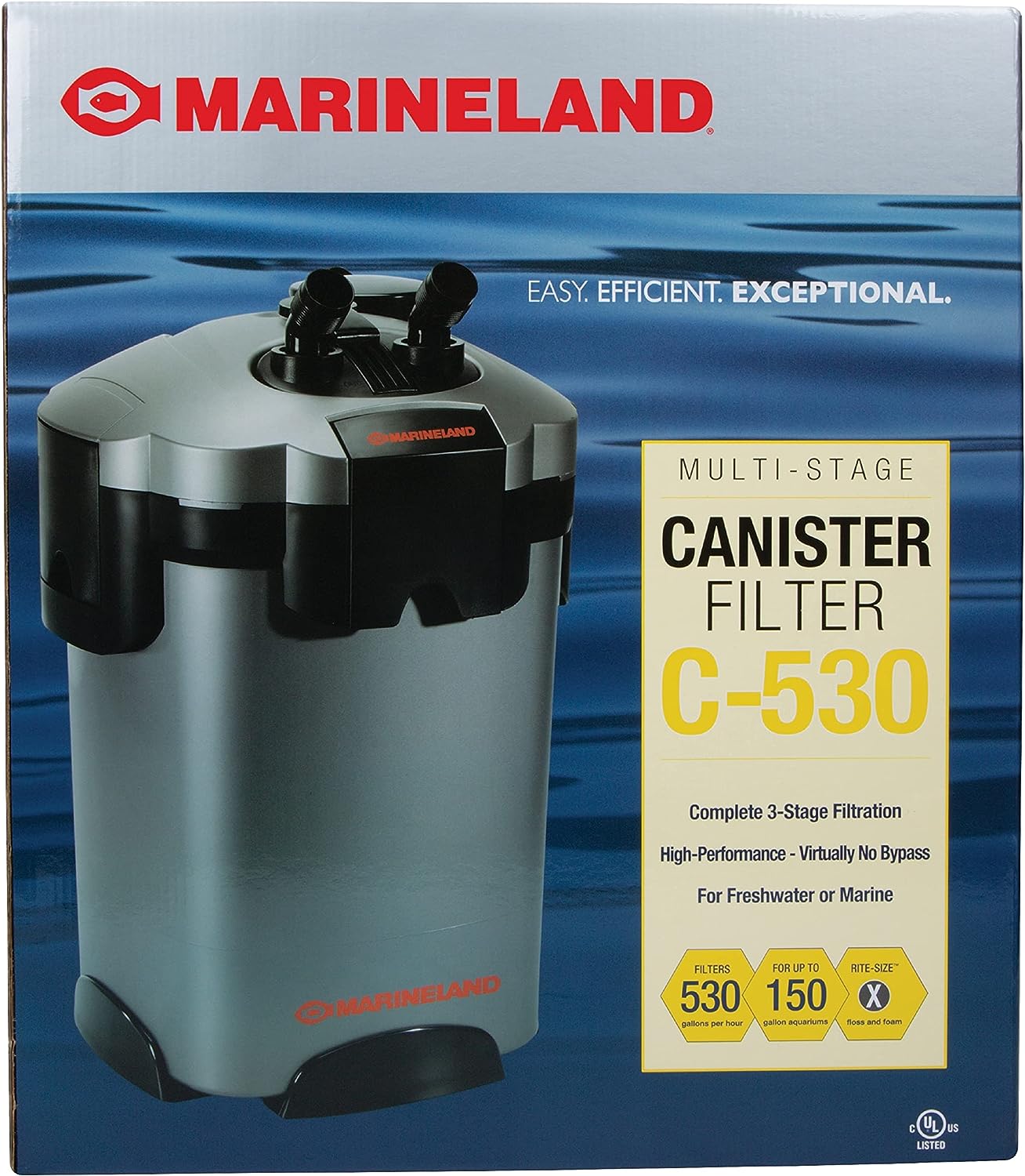 Marineland C-530 Canister Filter: Easy Maintenance for 100-150 Gallon Aquariums (PCML530)