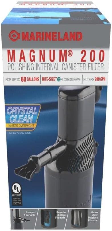 MarineLand Magnum 200: Crystal Clear Water with Polishing Internal Canister Filter