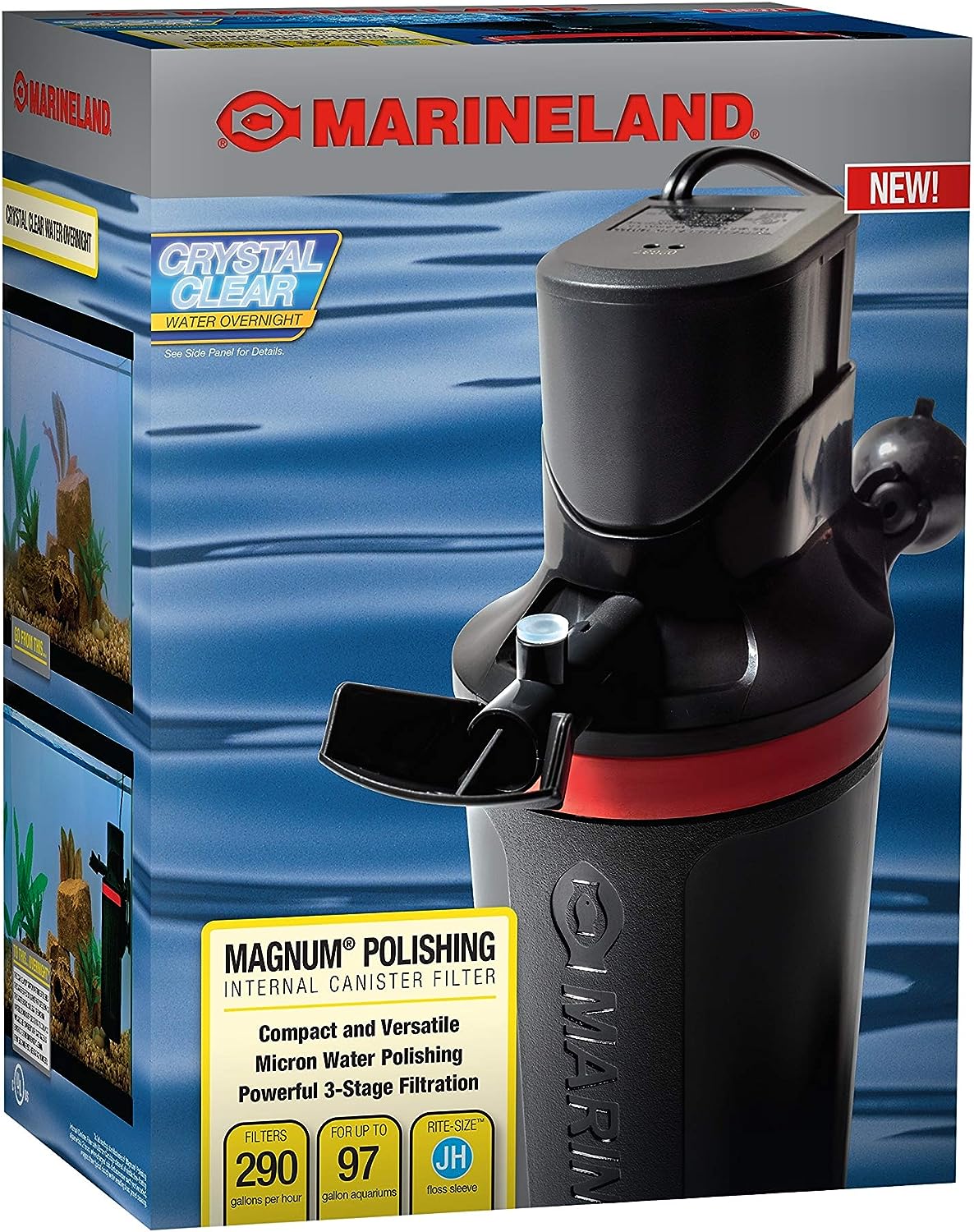 MarineLand Magnum Polishing Internal Canister Filter: Ideal for Up to 97 Gallon Aquariums