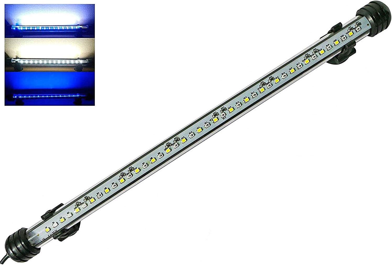 MingDak LED Aquarium Light: Timer, Auto On/Off, White & Blue, Dimmable, 11 Inch