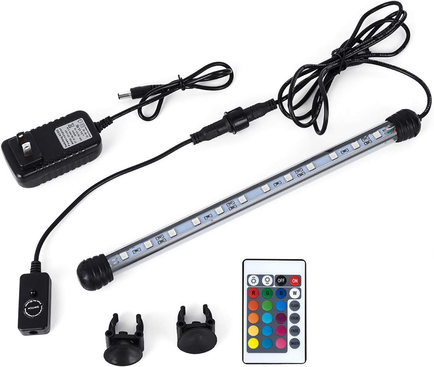 MQ 16: Submersible LED Aquarium Light with Remote Control, 2.5W Color Changing