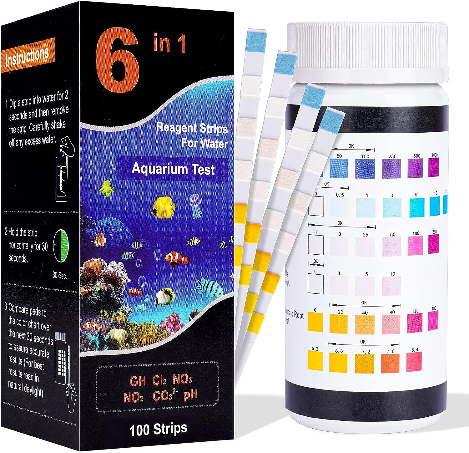 NiHome 100PCS Test Strips: Accurate 6-In-1 Water Problems Testing for Fish