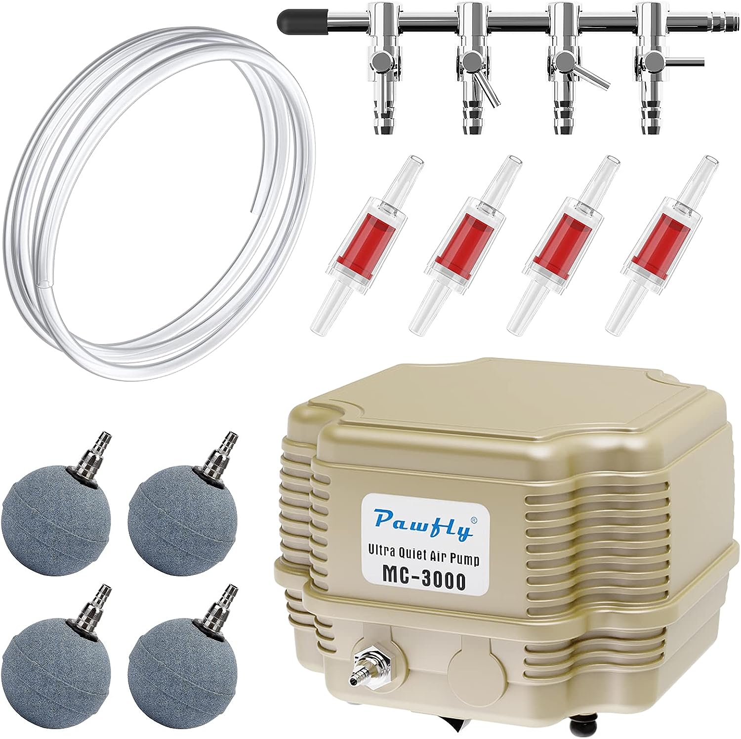 Pawfly Pond Air Pump Kit: Oxygen Aerator for Commercial Aquariums & Reservoirs.