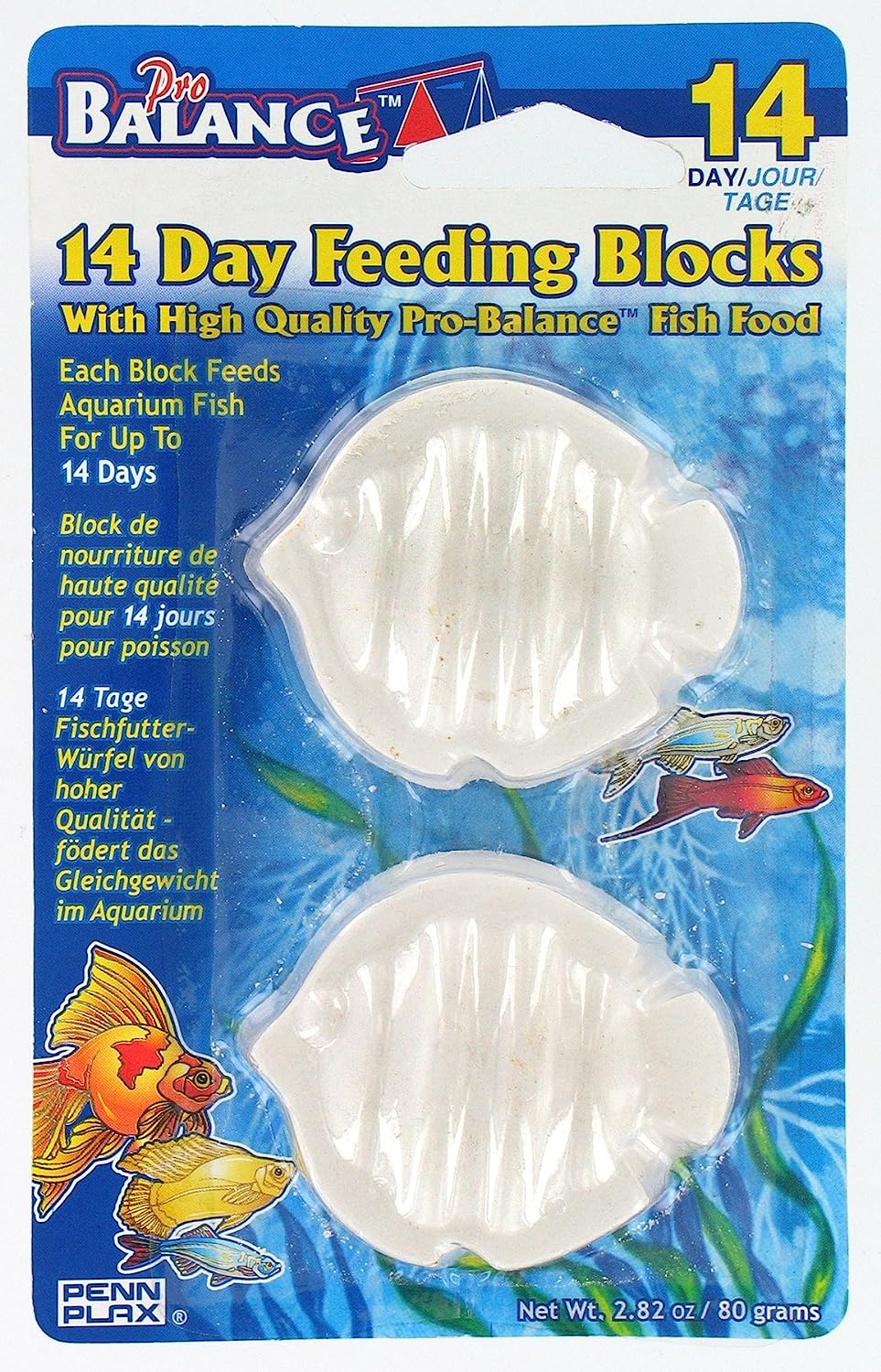 Penn-Plax Pro Balance 14-Day Vacation Feeding Blocks (Pack of 2) – Fish Shape