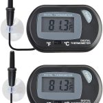 SunGrow Digital Betta Thermometer: Black, Suction Cups, 1 Battery Included (1 pc)