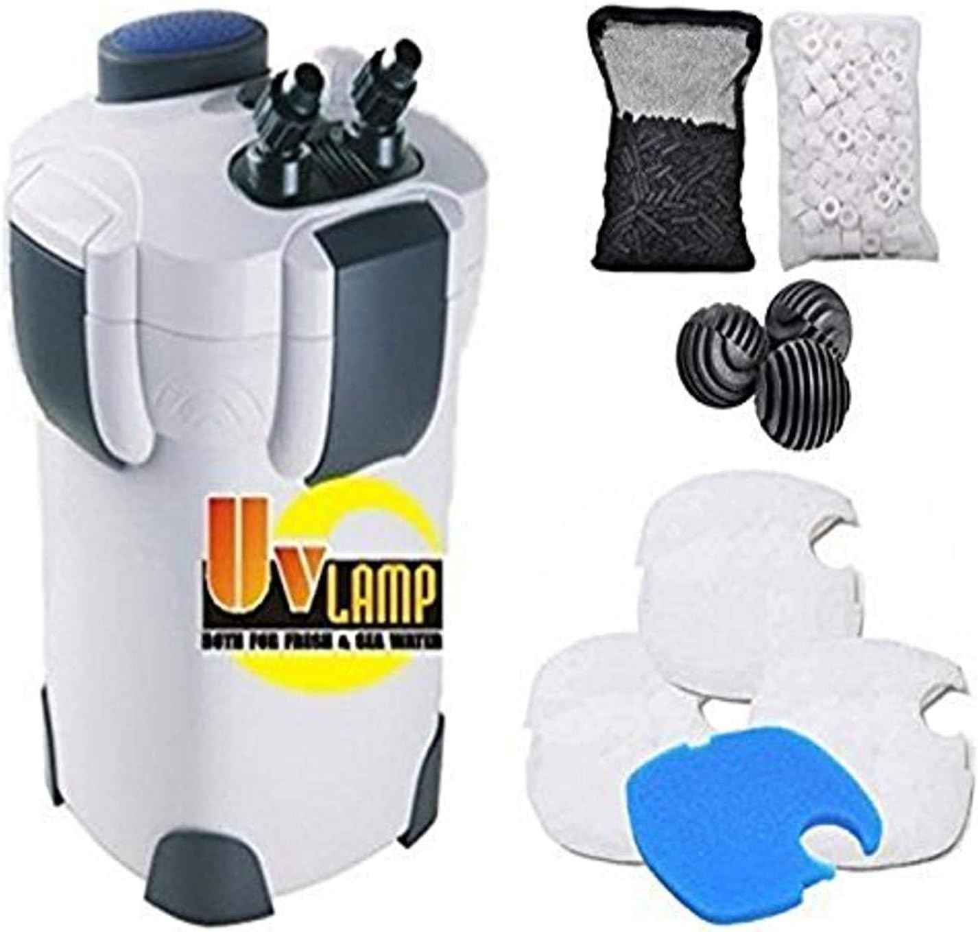 SunSun Hw303B Canister Filter Kit: 370GPH with 9-watt UV Sterilizer