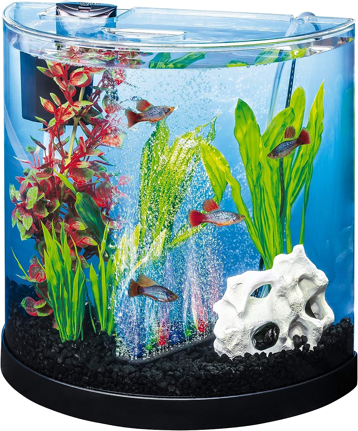 Tetra ColorFusion: 3-Gallon Half-Moon Starter Kit with Bubbler and Color-Changing Light