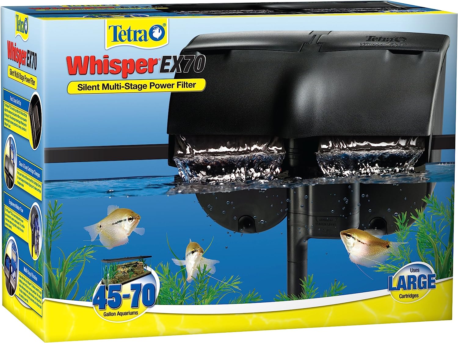 Tetra Whisper EX 70: Silent Multi-Stage Filtration for 45-70 Gallon Aquariums.