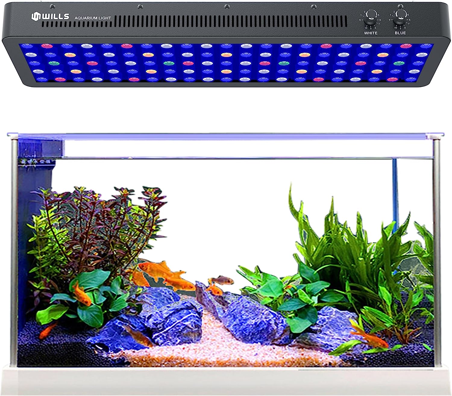 WILLS Aquarium Lights: Dimmable Full Spectrum LED for Freshwater/Saltwater Tanks