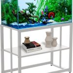 WSYFC 40 Gallon Fish Tank Stand: White Double Layer Metal