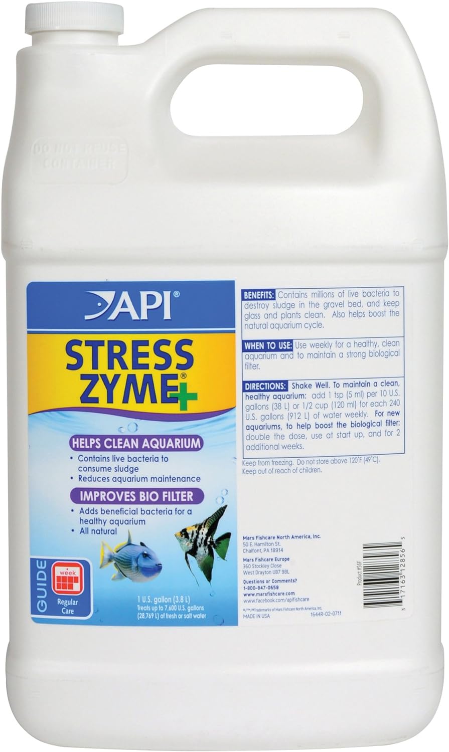 API STRESS ZYME: 16-Ounce Bottle for Freshwater and Saltwater Aquarium Cleaning