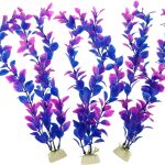 CNZ Green Artificial Plastic Plant for Fish Tank Decoration (8.9-inch)
