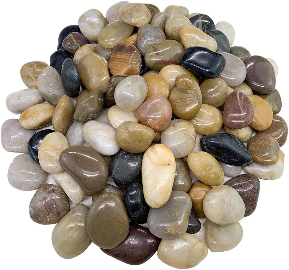 FANTIAN 5lb Decorative Pebbles: Natural Mixed Color River Rocks