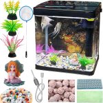 SANOSY 4.35 Gallon Glass Fish Tank Starter Kit: Small Betta Aquarium