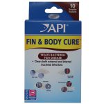 API FIN & BODY CURE: Freshwater Fish Powder Medication 10-Count Box.