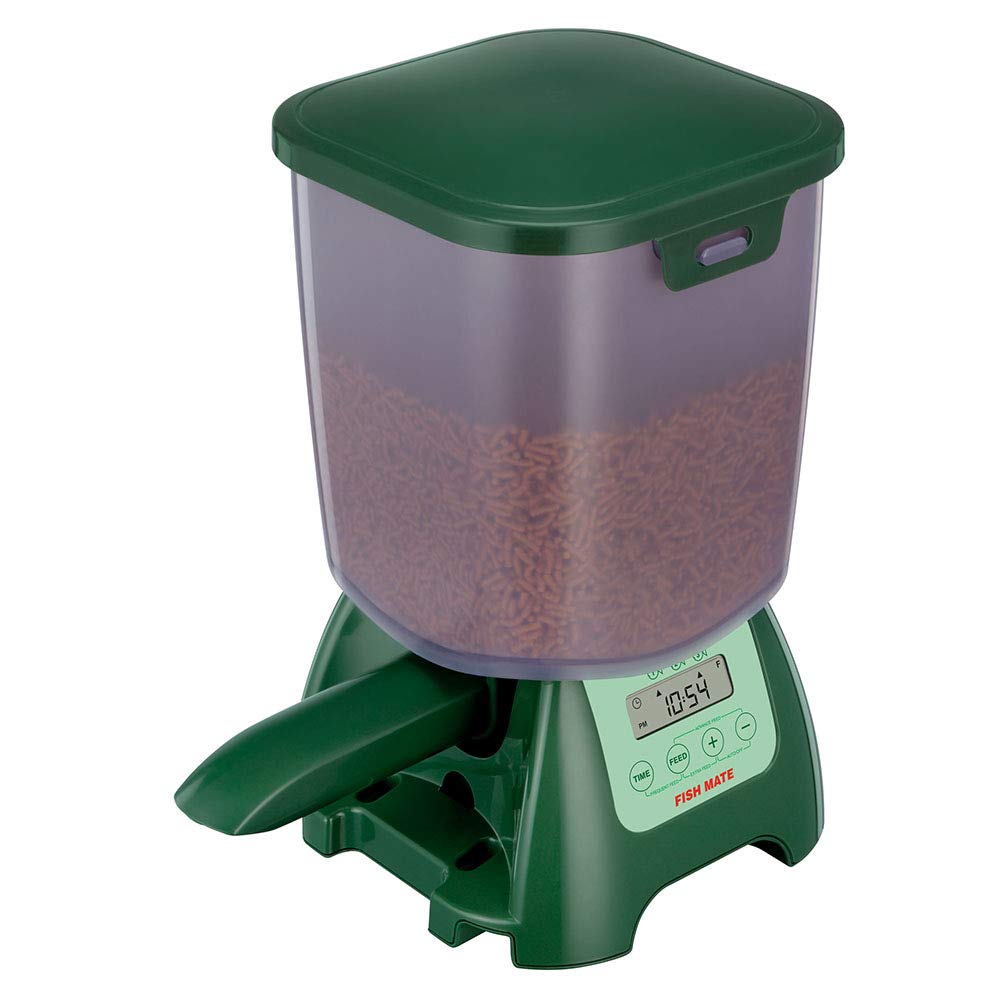 Fish Mate P7000: Large Capacity, Rain-Resistant Pond Fish Feeder.