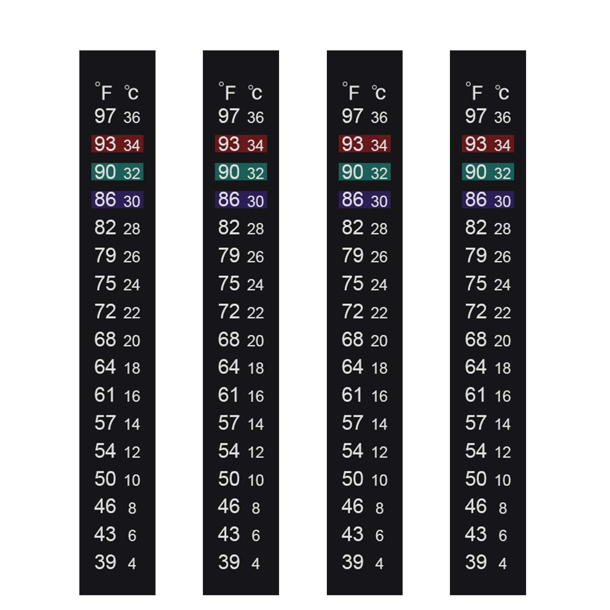 Jansamn Brewing Thermometer Strip: Adhesive Sticker for Fish Tank/Kombucha, 39℉ to 97℉