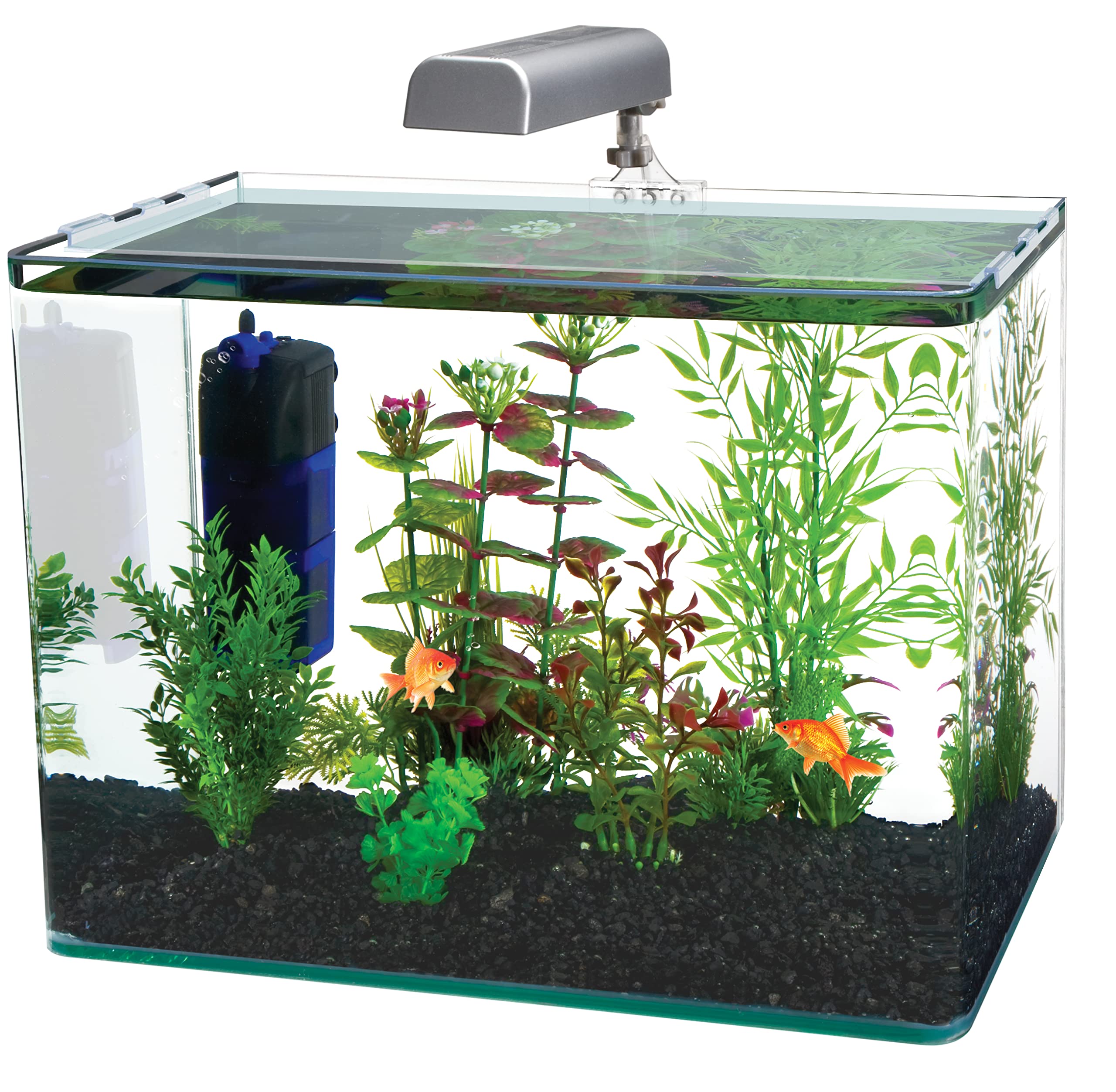 PENN-PLAX Water-World Nano Aquarium Kit – LED Light, Filter, Mat – 5 Gallon