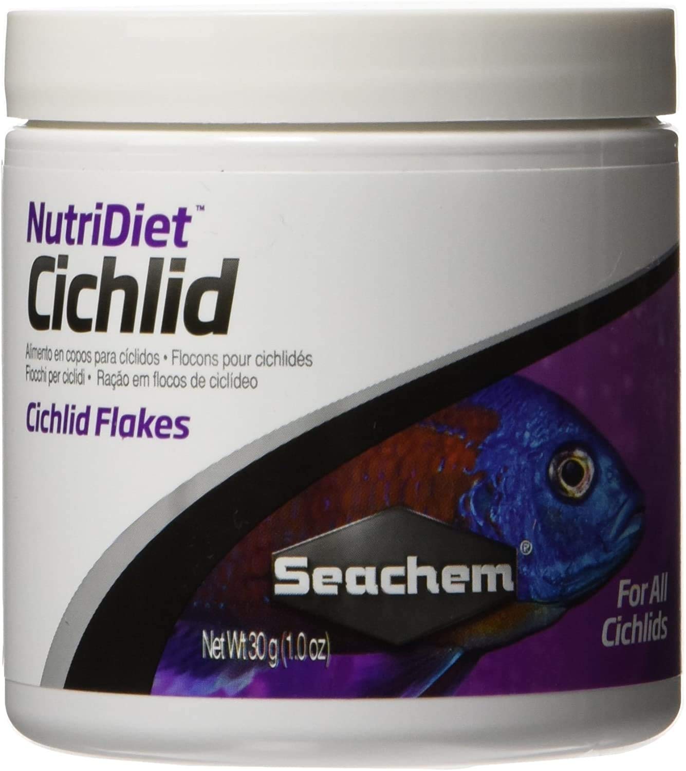 Seachem NutriDiet Cichlid Fish Flakes – Probiotic GarlicGuard Formula