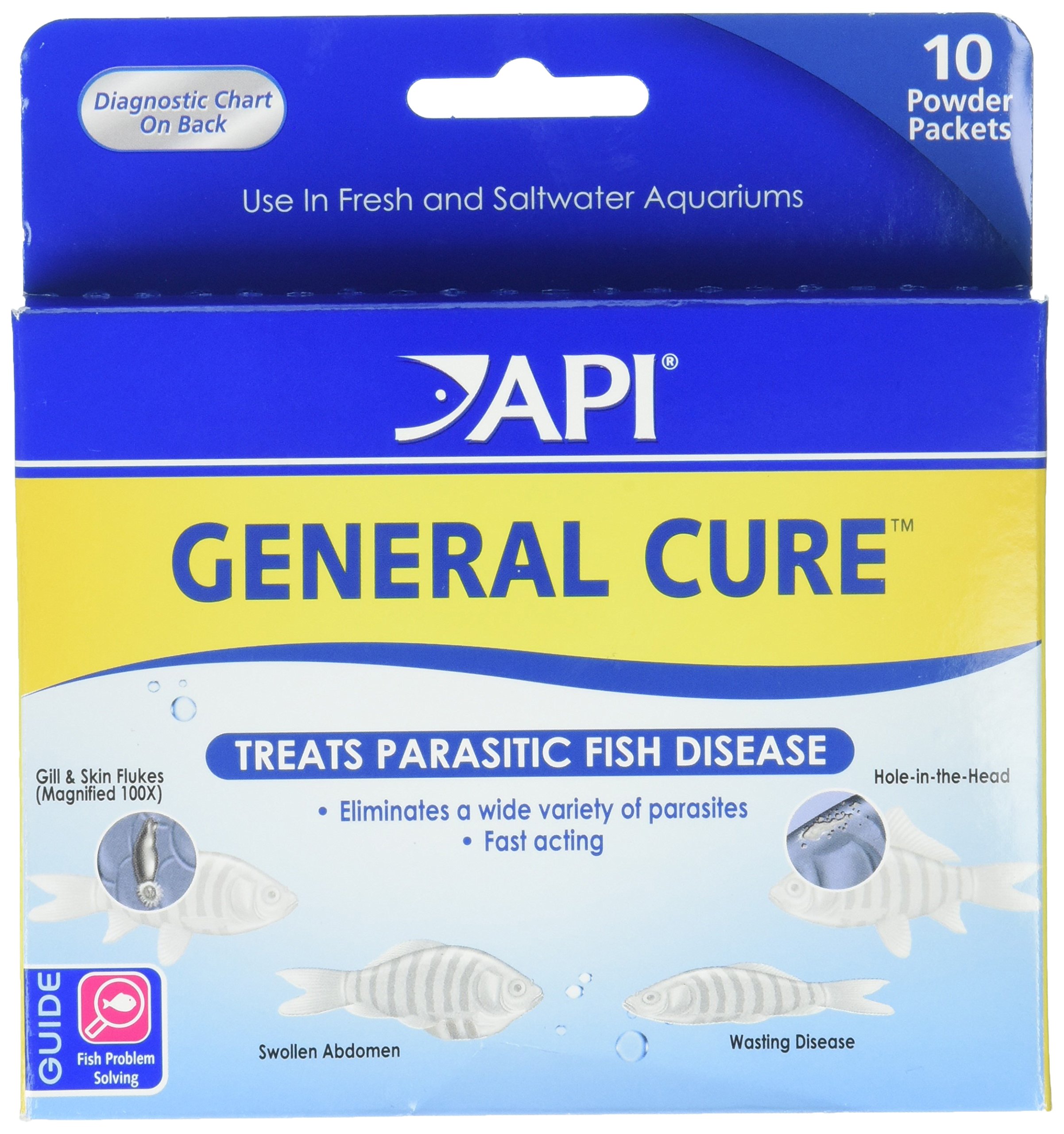 API General Cure 10-Count Box: Freshwater and Saltwater Fish Powder Medication