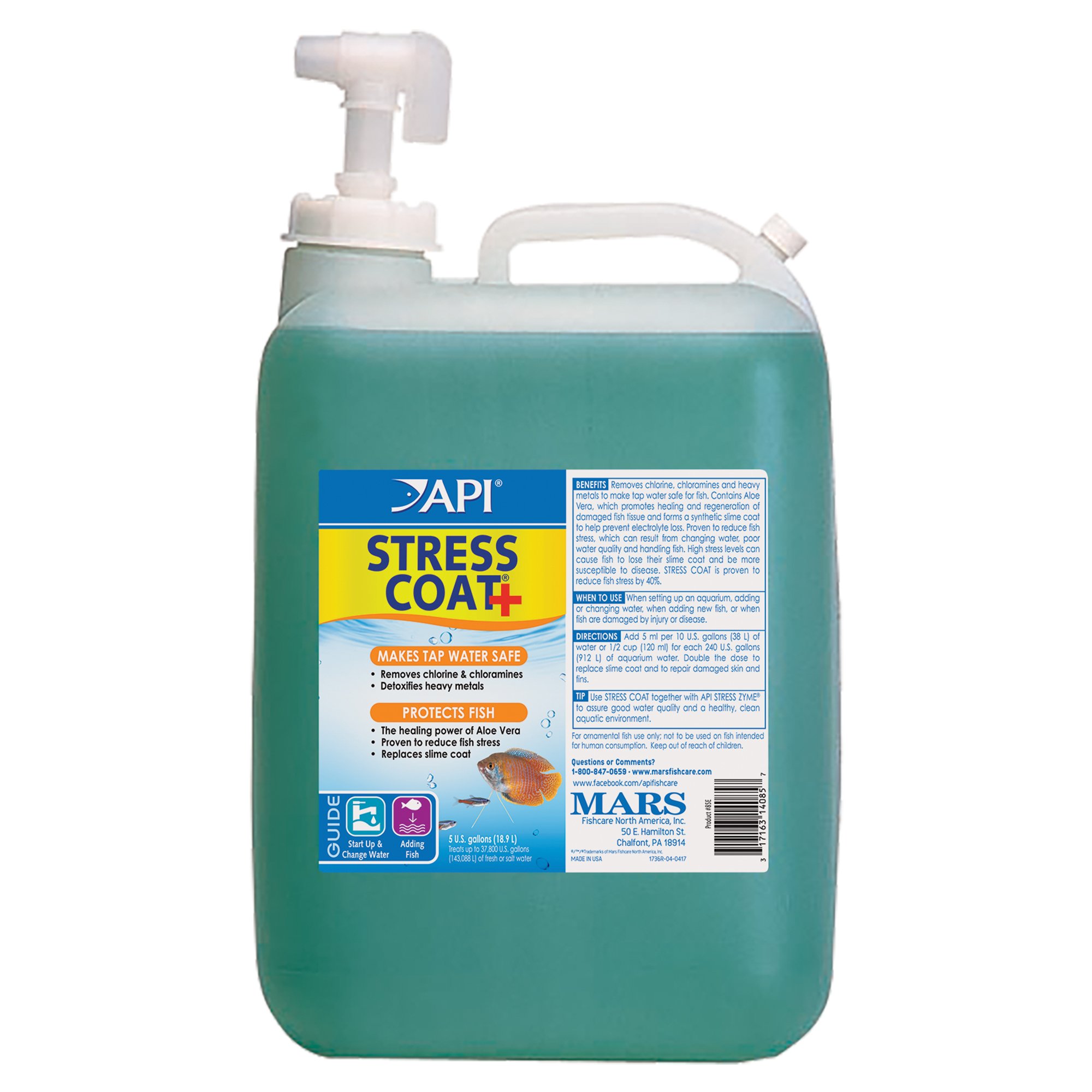 API STRESS COAT: 8-Ounce Bottle for Aquarium Water Conditioning.