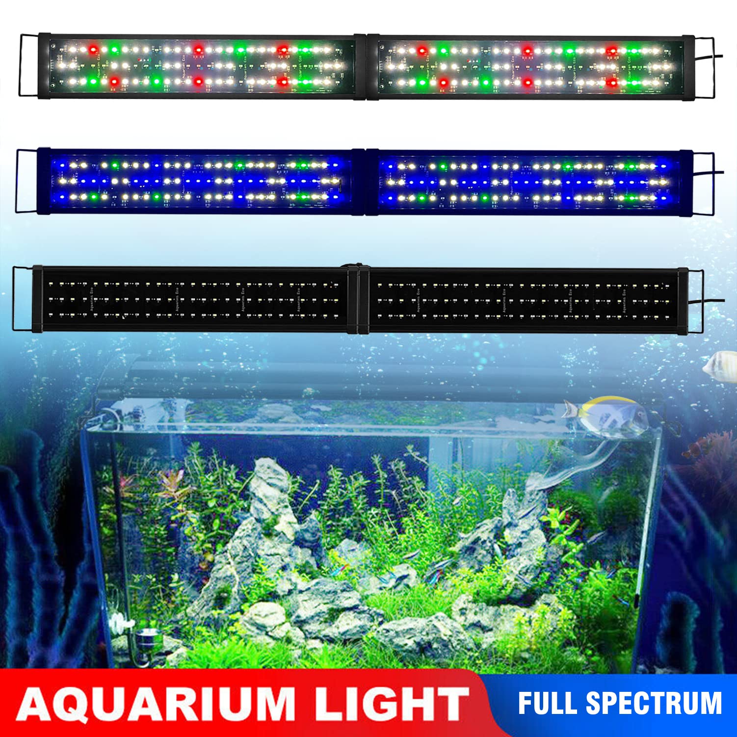 KZKR Remote Control LED Aquarium Light: Upgraded 48-60 inch