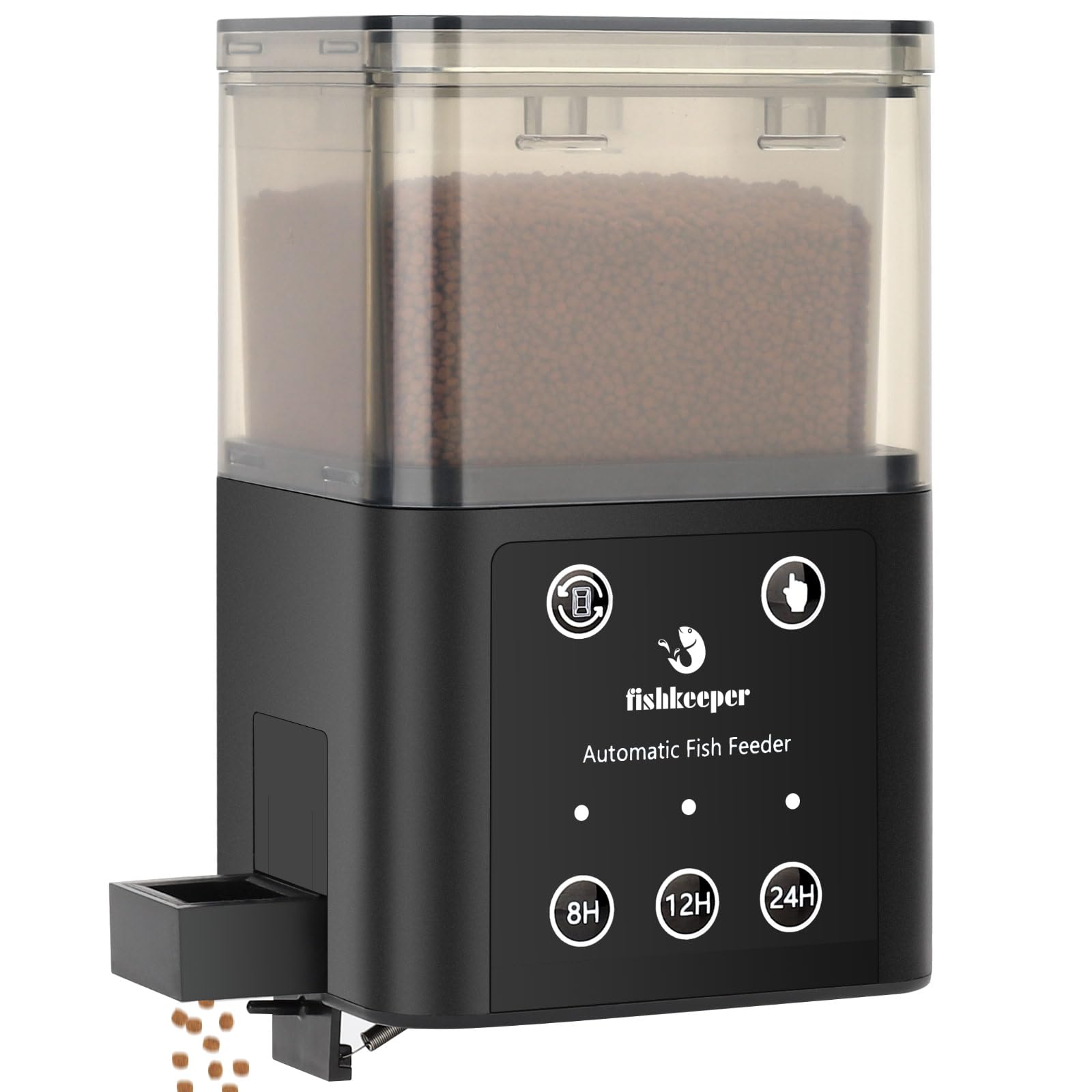 Fishkeeper: 320ML Automatic Fish Feeder - Large Capacity, Adjustable Dispenser