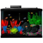 GloFish 20 Gallon Aquarium Kit: LED Lights, Decor, Heater, and Filter