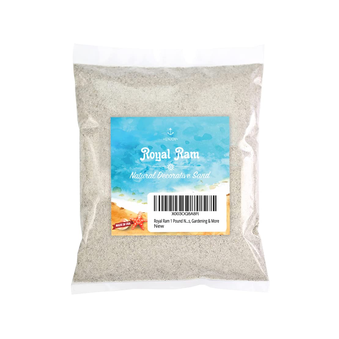 Royal Ram 1lb Natural Decorative Real Sand - Versatile for Interior Decor & More