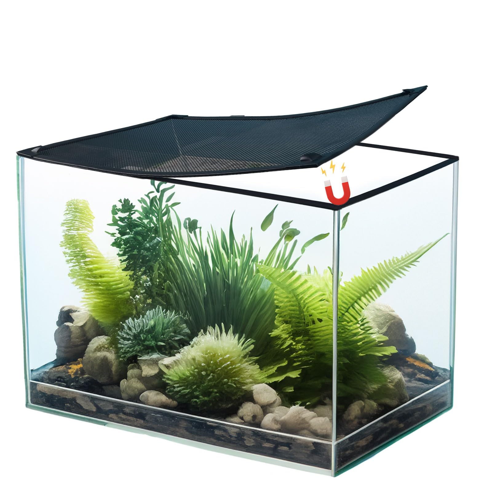 Orgthin Magnetic Aquarium Lid: Max Size 39"x19" Fish Tank Cover