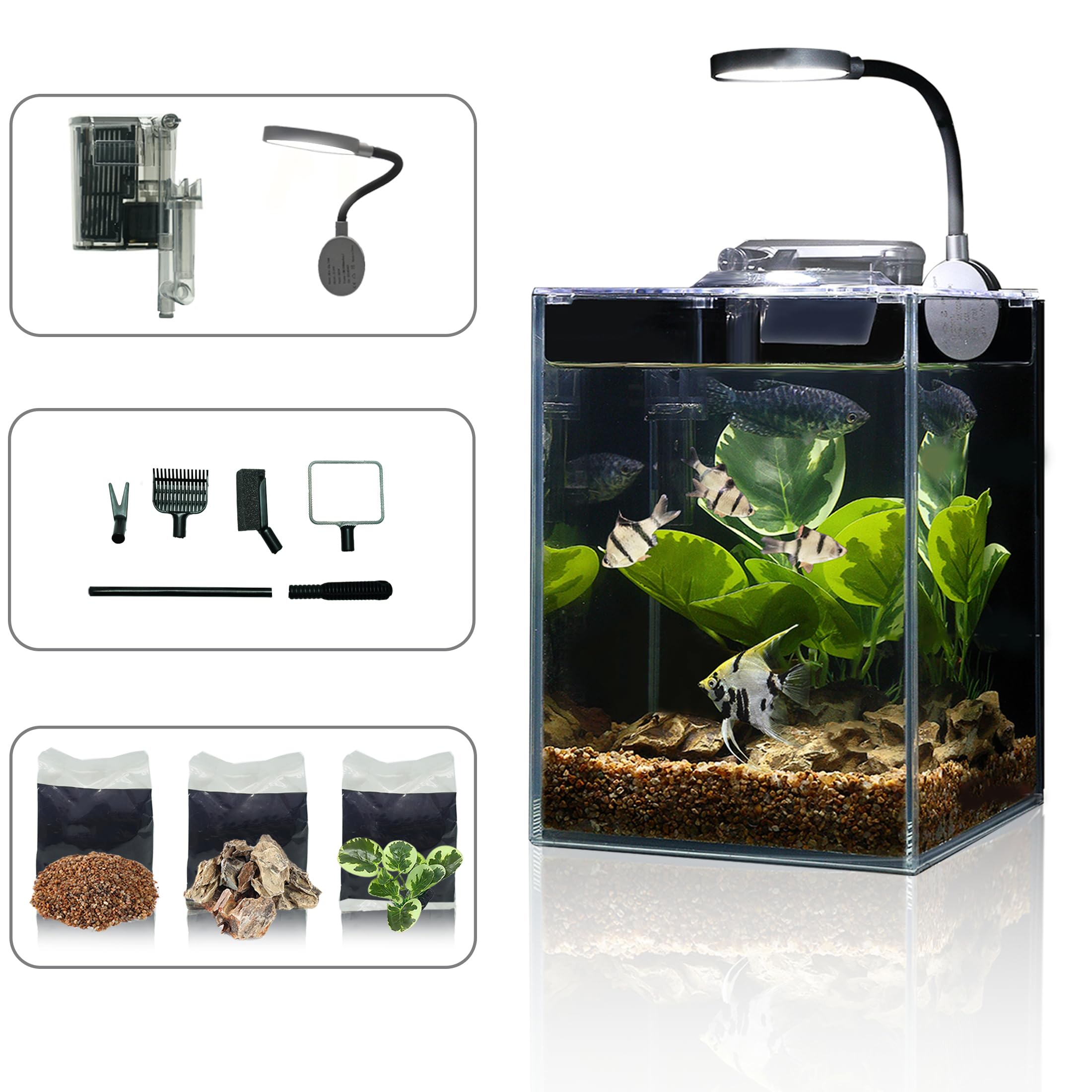 AquaLife 3 Gallon Aquarium Starter Kit for Betta and Guppy