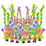 AQUANEAT 25pcs Colorful Artificial Aquarium Plants and Decor