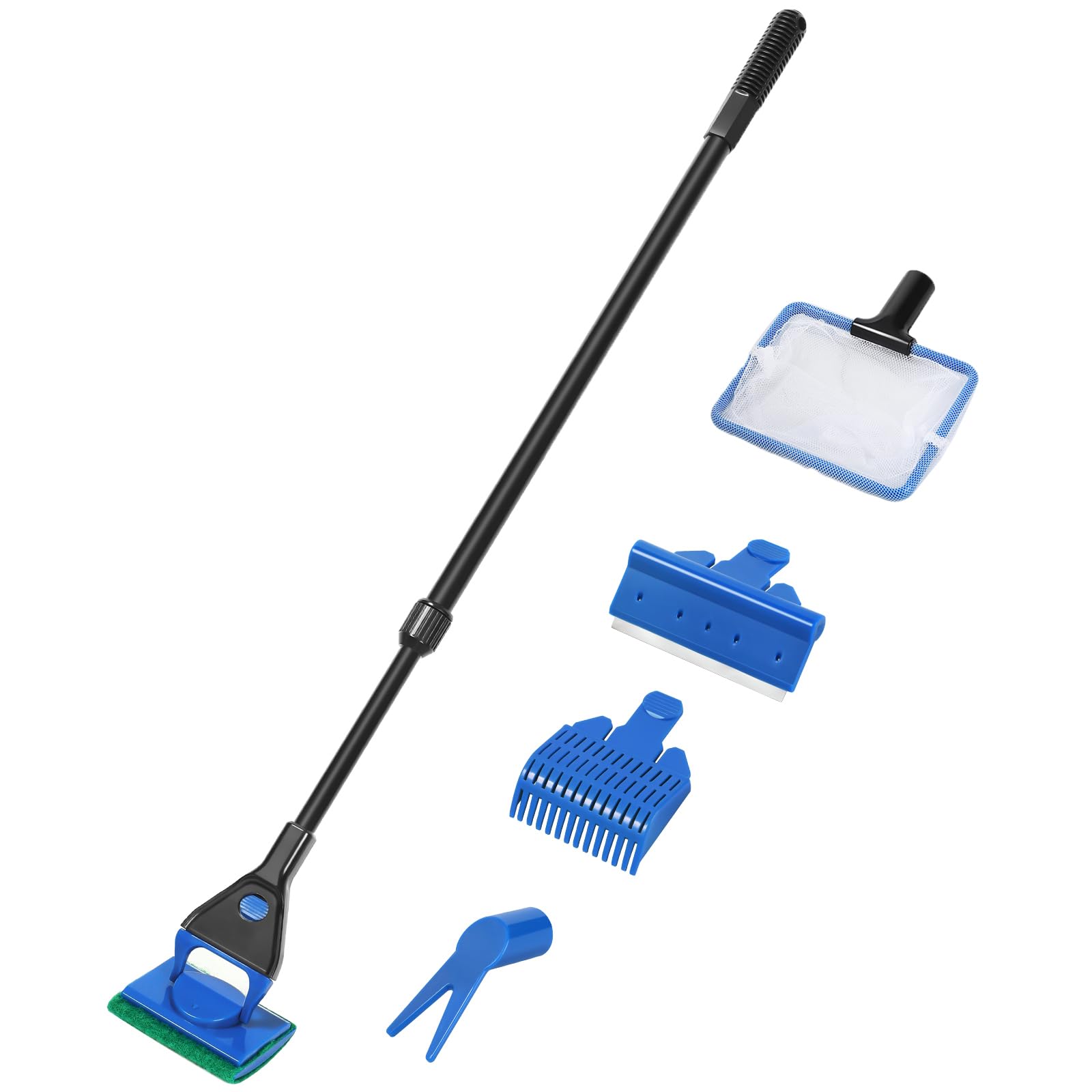 Aquaneat 5-in-1 Aquarium Cleaning Kit with Adjustable Long Handle