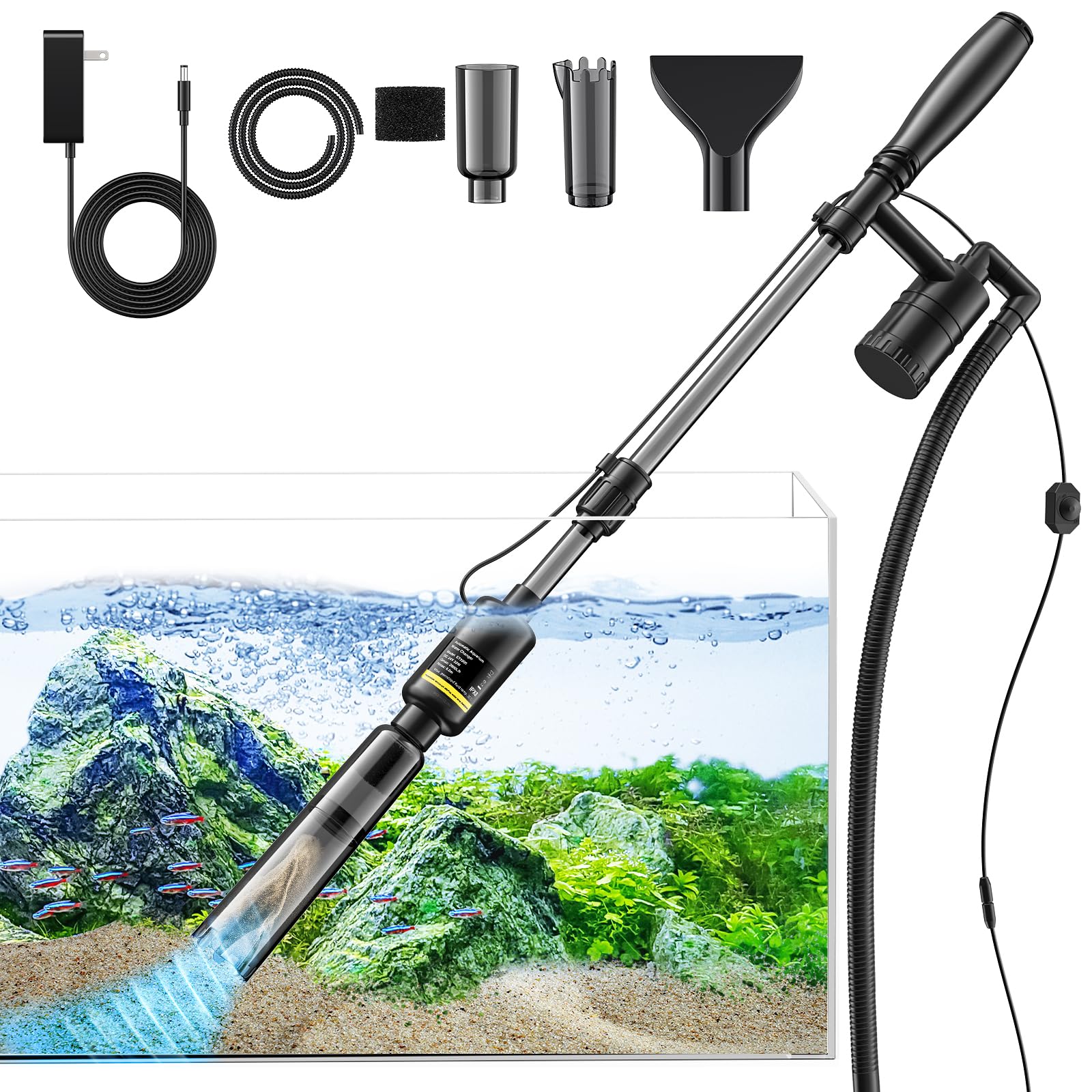 Brand Name: Electric Fish Tank Cleaner with Adjustable Flow, 530GPH