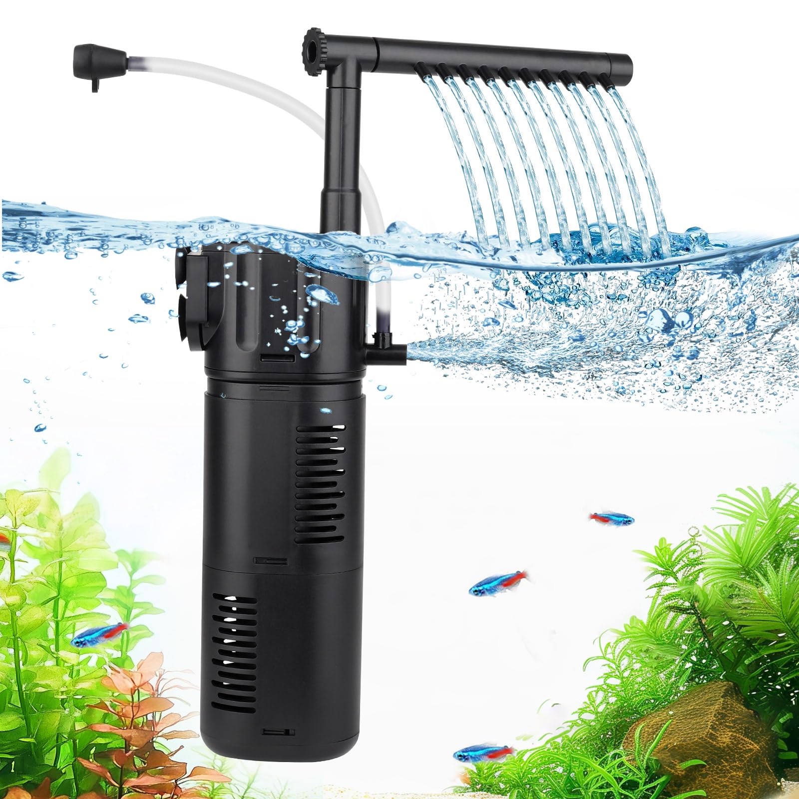 Hygger 4-in-1 Adjustable Internal Filter for 5-15 Gallon Aquariums